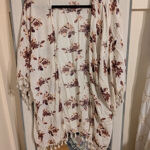 Floral Kimono with Tassels